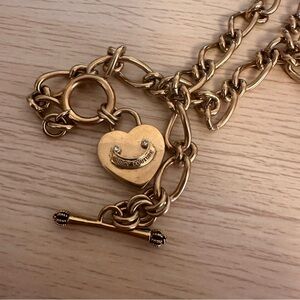 Juicy Couture heart chain link necklace -choker with a toggle clasp closure.